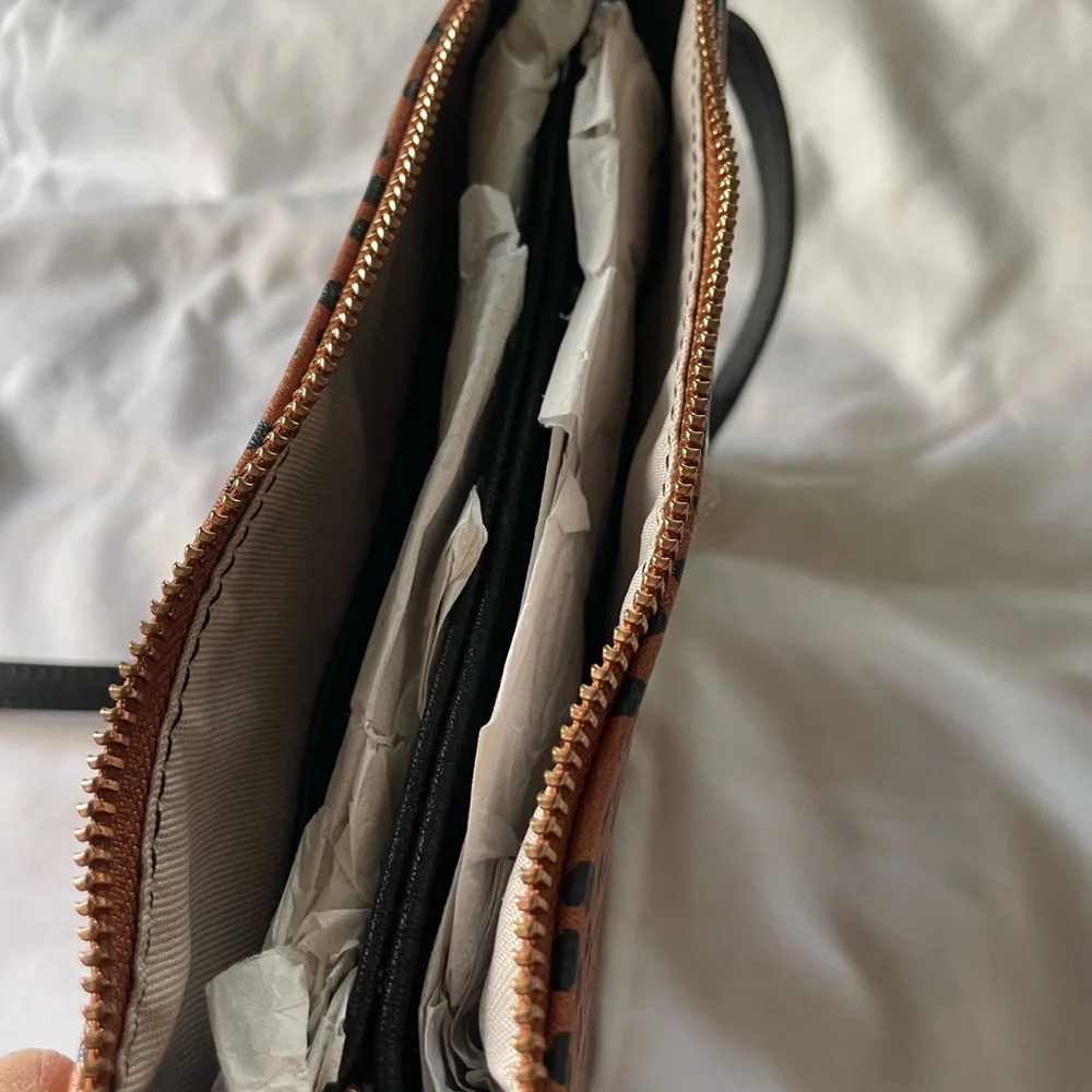 LC Lauren Conrad Brown and Black Crossbody Bag